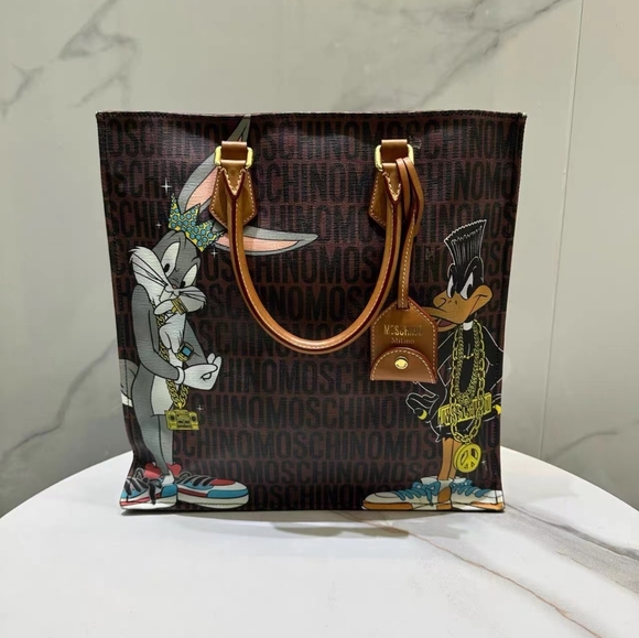 Moschino Handbags - Moschino Looney Tunes Bugs & Daffy Tote Bag cute bag gray bunny